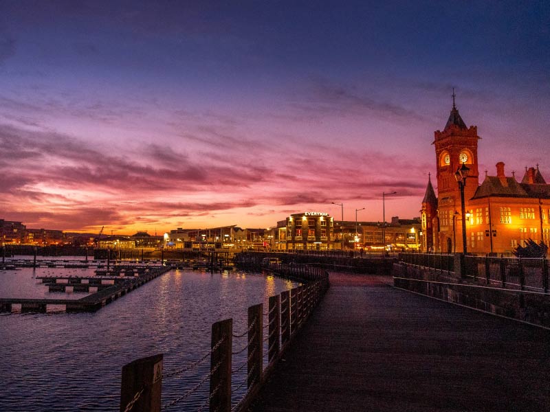 Cardiff at night